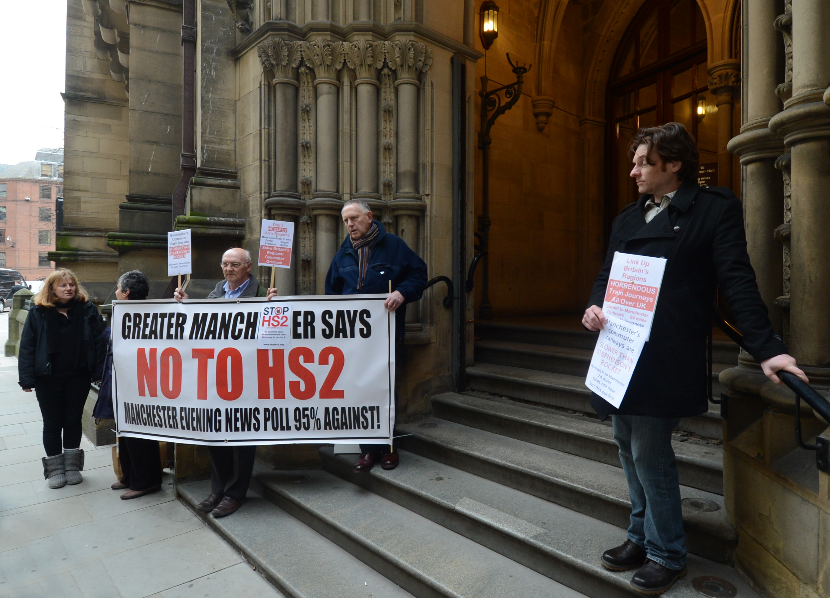 DG173935. Anti Hs2 protest. Manchester. 17.3.14